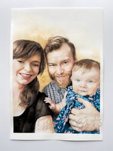 Load image into Gallery viewer, Custom Hand-painted Watercolour Portrait - Three Subjects