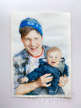 Load image into Gallery viewer, Custom Hand-painted Watercolour Portrait - Two Subjects