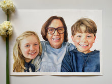 Load image into Gallery viewer, Custom Hand-painted Watercolour Portrait - Three Subjects
