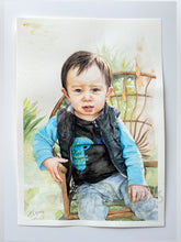 Load image into Gallery viewer, Custom Hand-painted Watercolour Portrait - Single Subject
