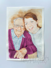 Load image into Gallery viewer, Custom Hand-painted Watercolour Portrait - Two Subjects
